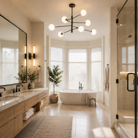 Lustre Salle de bain Boule Noir-blanc - ambiance