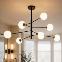 Lustre Salle de bain Boule Noir-blanc - vue rapprochee
