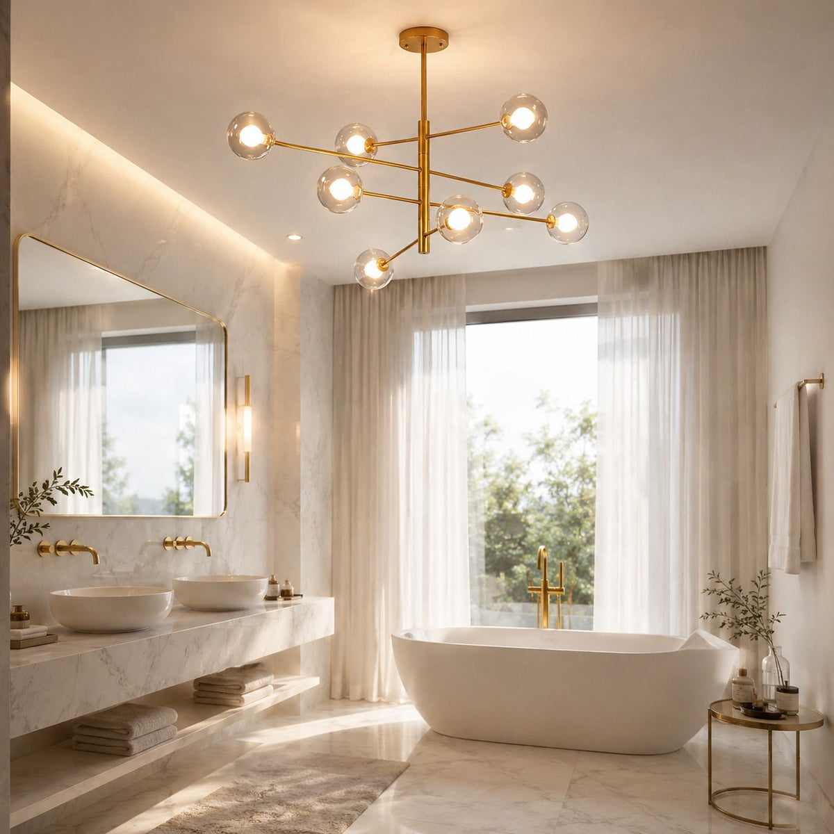 Lustre Salle de bain Boule - ambiance