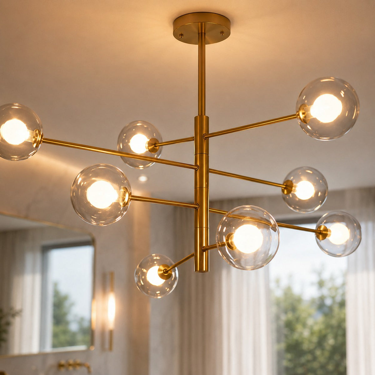 Lustre Salle de bain Boule - vue rapprochee