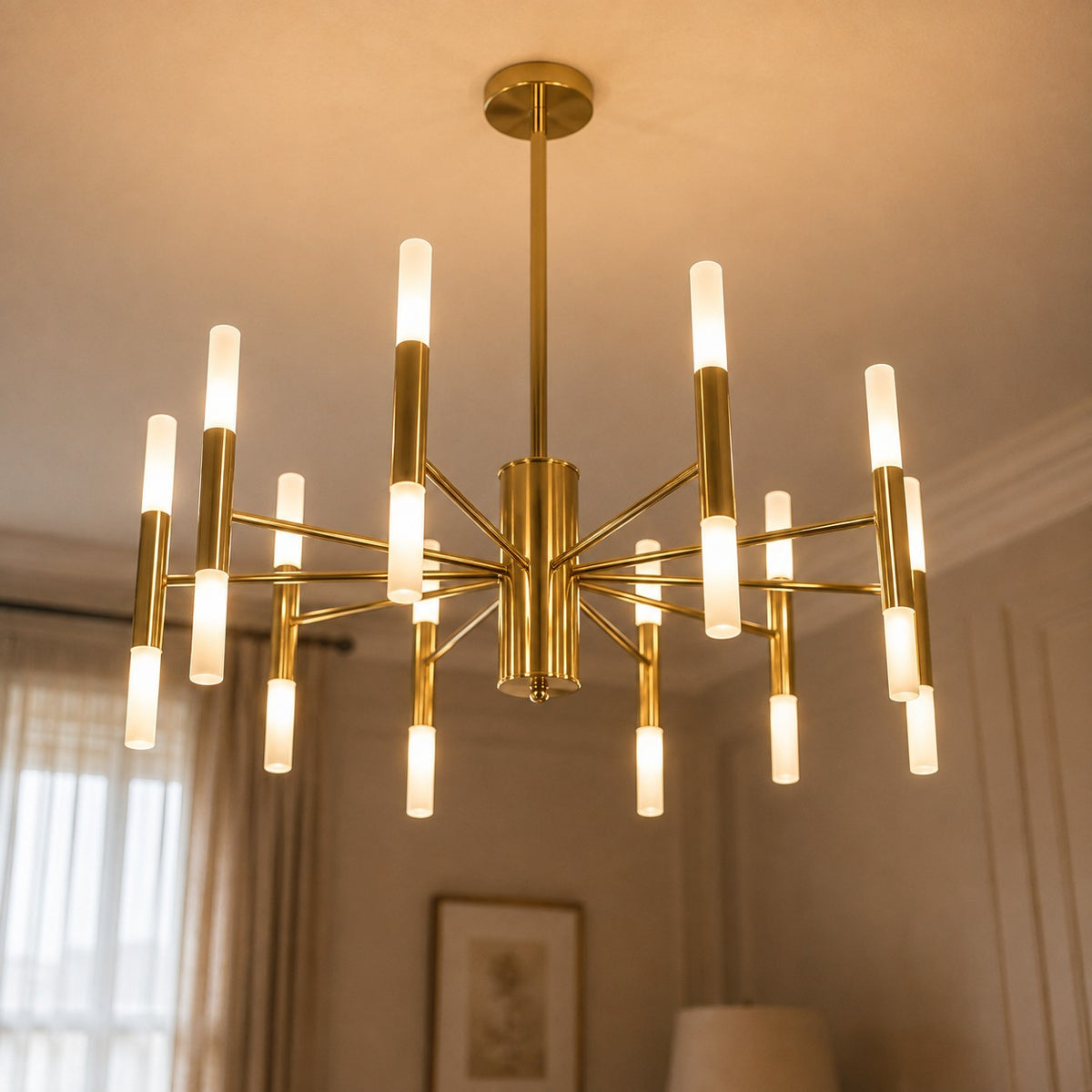 Lustre Chambre Branche Doree - vue rapprochee
