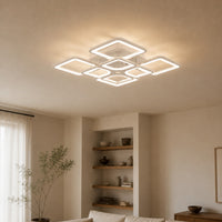 Lustre Moderne Carre Blanc - vue rapprochee