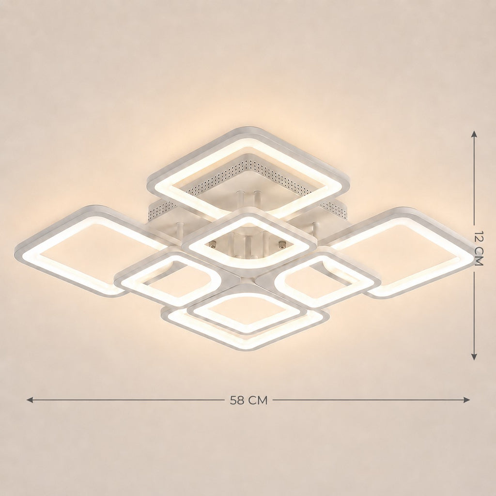 Lustre Moderne Carré Blanc - dimensions 58x12 cm