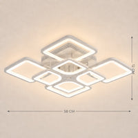 Lustre Moderne Carré Blanc - dimensions 58x12 cm