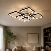 Lustre Moderne Carre Noir - vue rapprochee