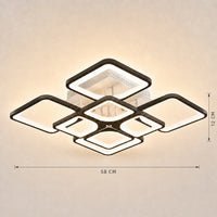 Lustre Moderne Carré Noir - dimensions 58x12 cm