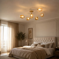 Lustre Chambre Courbe Blanc - ambiance chambre