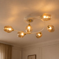 Lustre Chambre Courbe Blanc - vue rapprochee