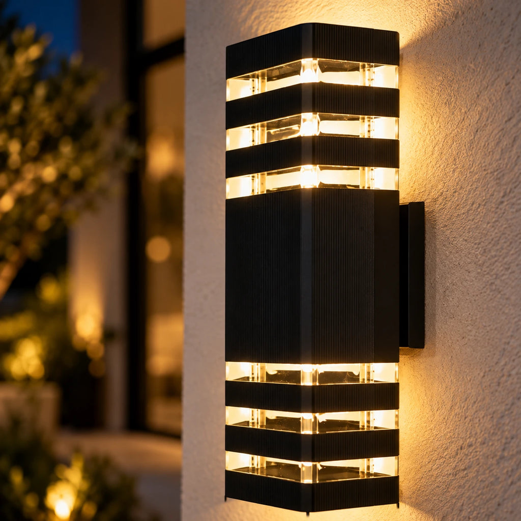 Lustre Extérieur Rectangle Noir - zoom