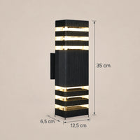 Lustre Extérieur Rectangle Noir - dimensions