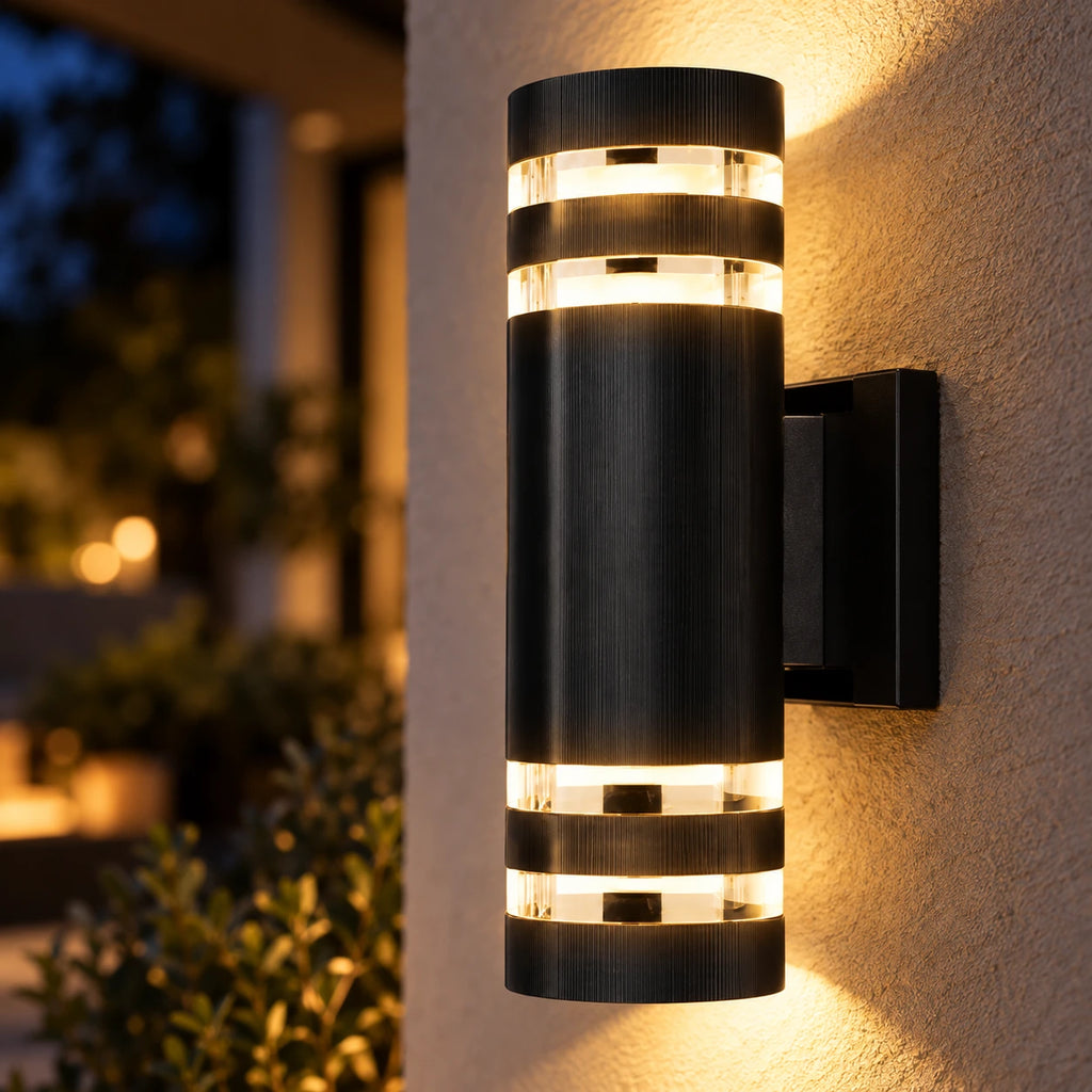 Lustre Extérieur Cylindrique Noir - zoom