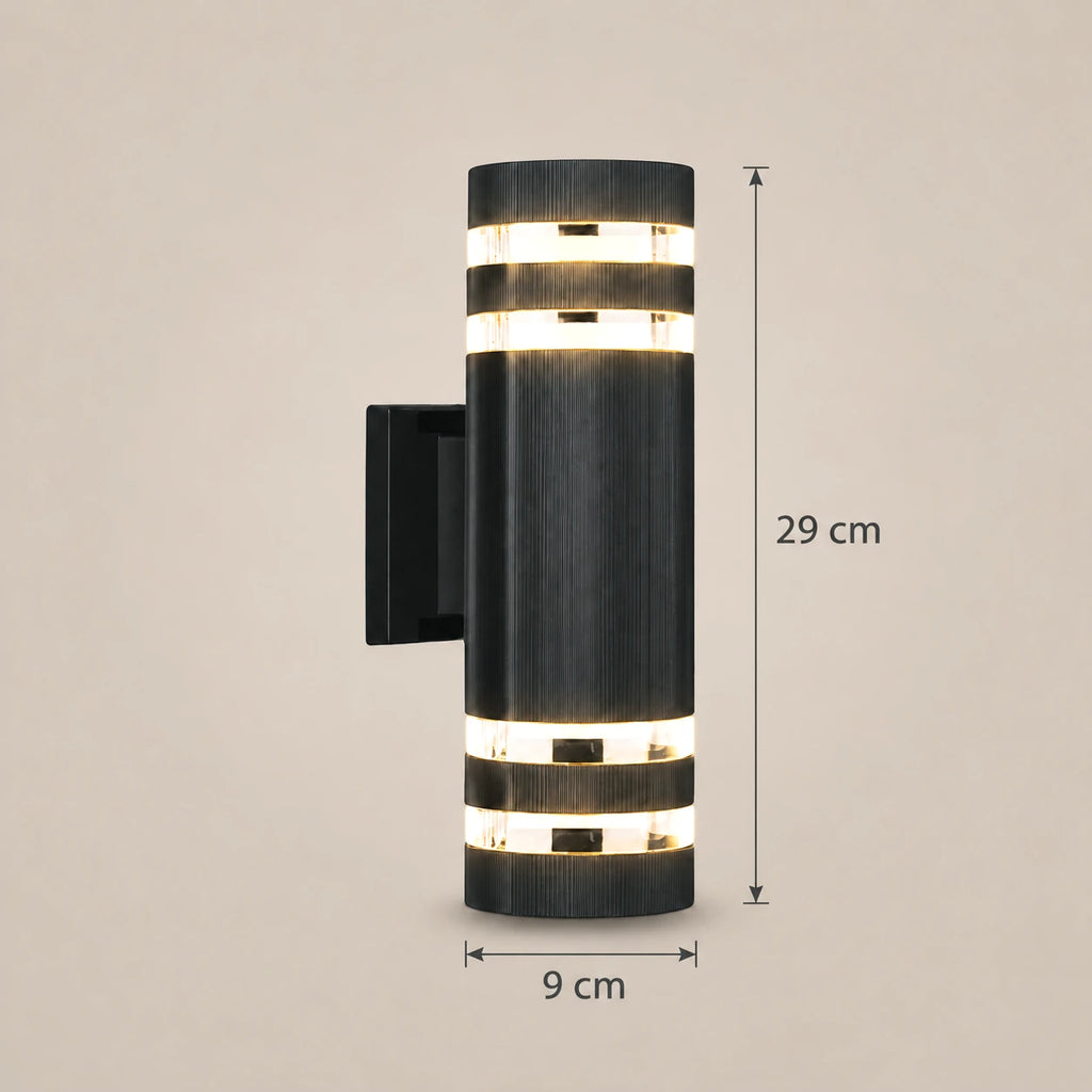 Lustre Extérieur Cylindrique Noir - dimensions