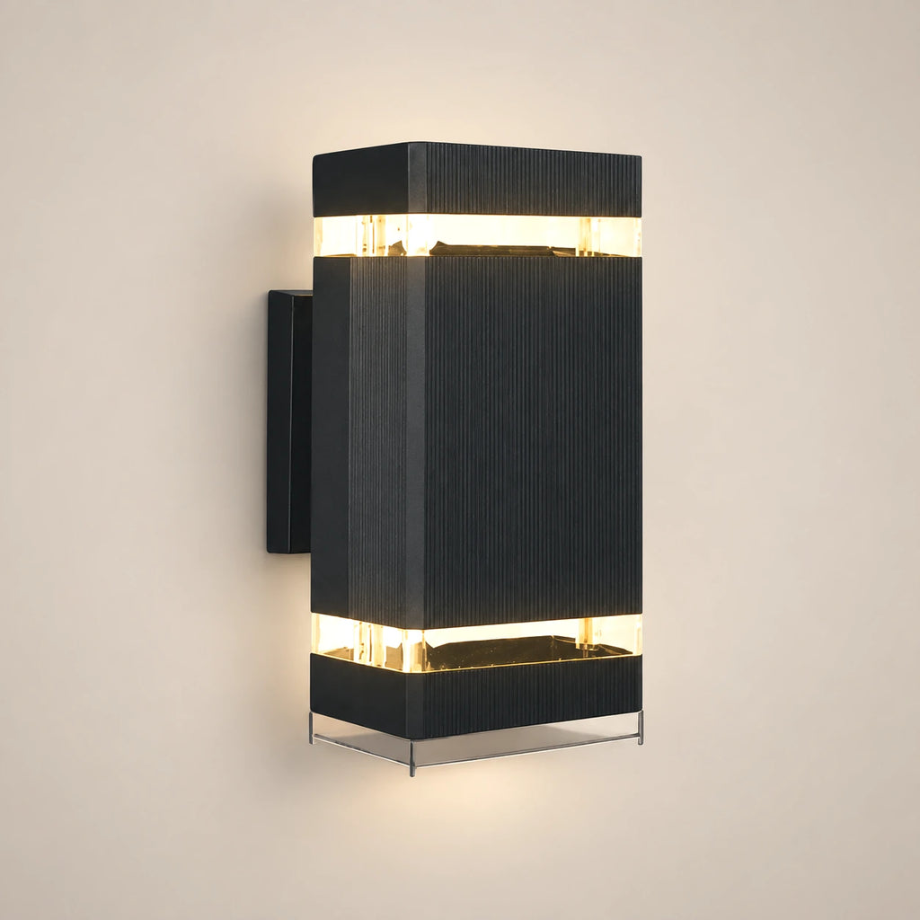 Lustre Extérieur Petit Rectangle Noir - packshot