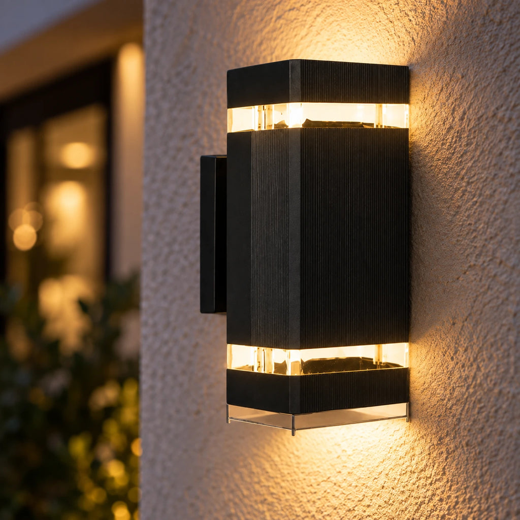 Lustre Extérieur Petit Rectangle Noir - zoom
