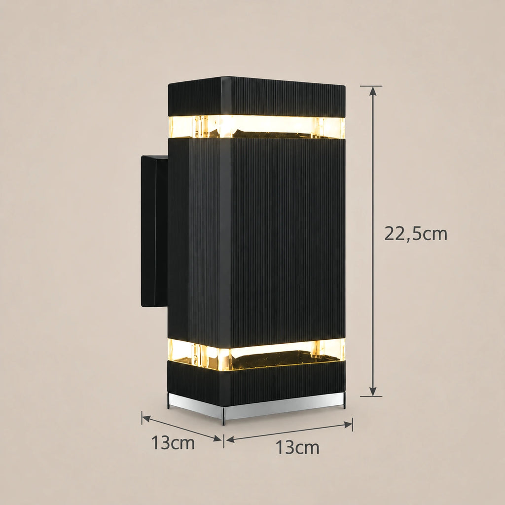 Lustre Extérieur Petit Rectangle Noir - dimensions