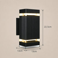 Lustre Extérieur Petit Rectangle Noir - dimensions