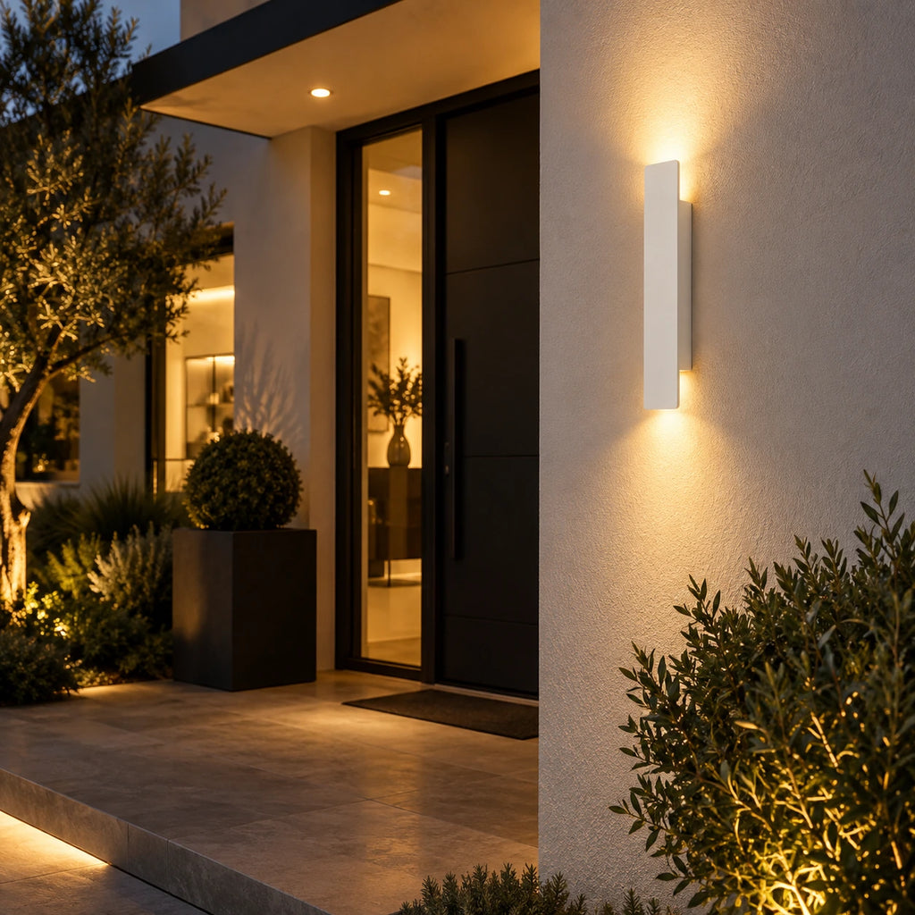 Lustre Extérieur Baton Blanc - ambiance