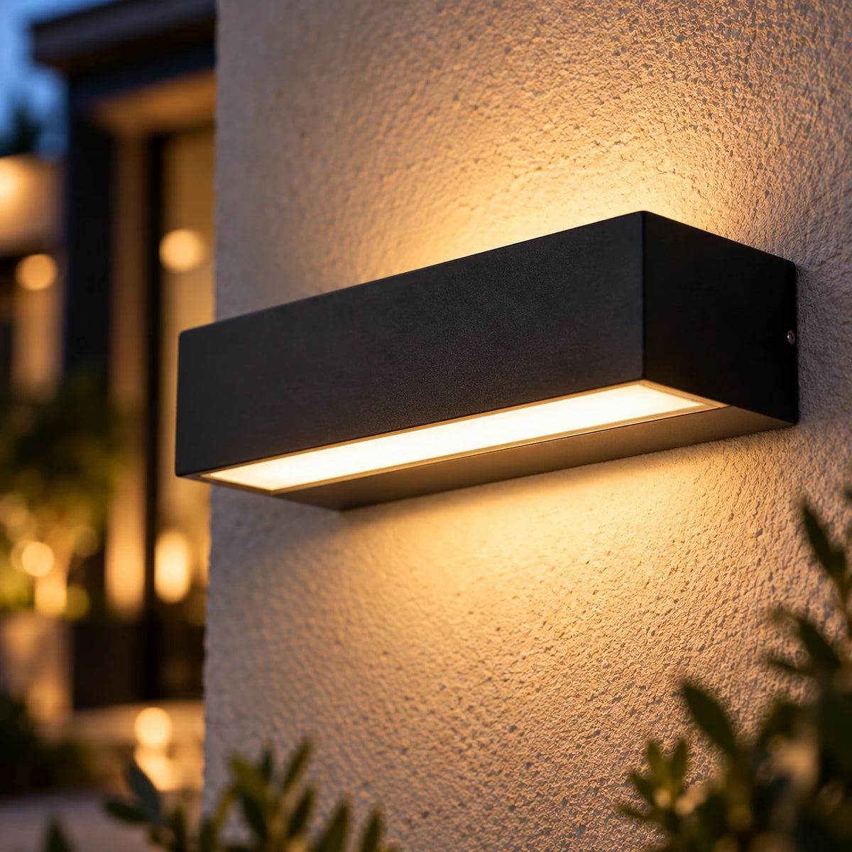 Lustre Extérieur Petit Barre Noir - zoom