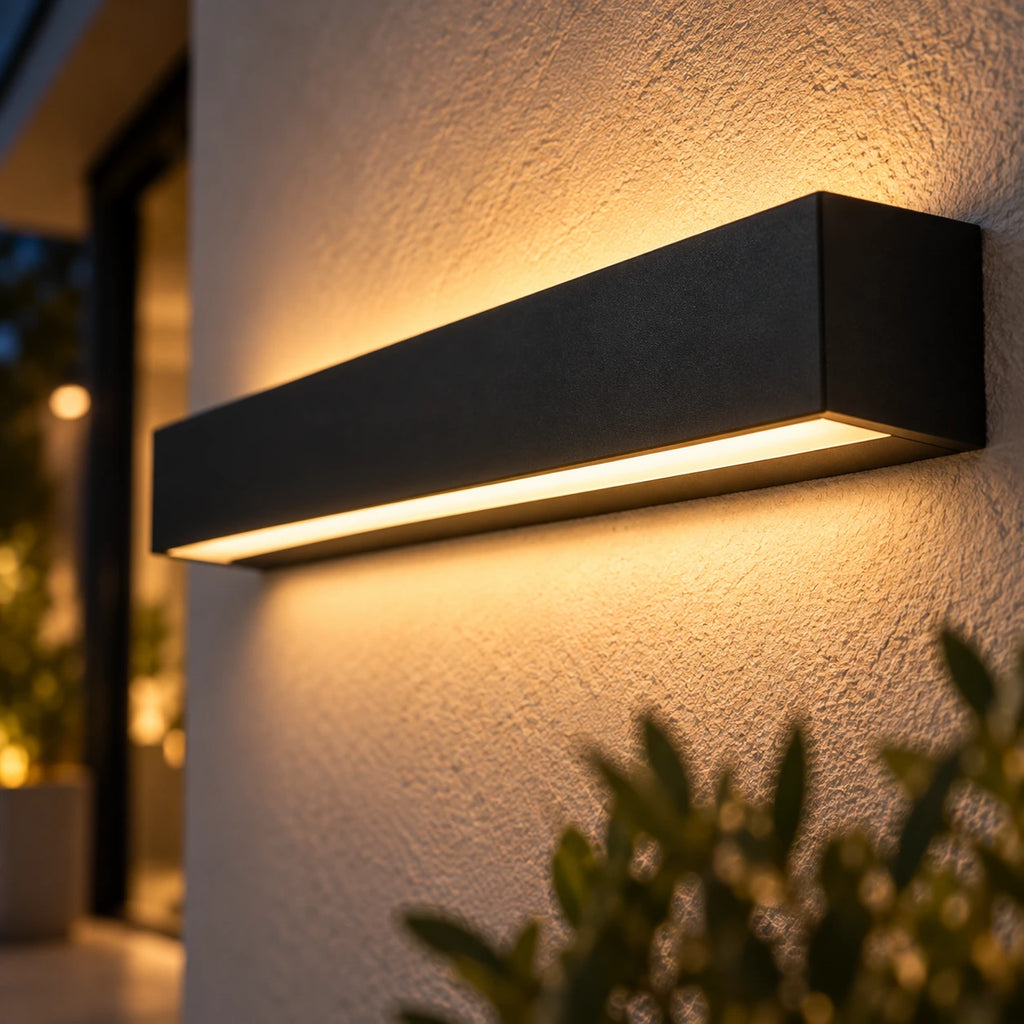 Lustre Extérieur Grande Barre Noir - zoom