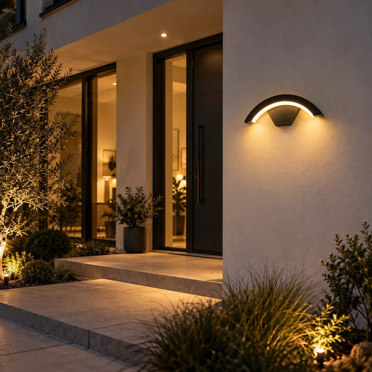 Lustre Extérieur Arc Noir - ambiance