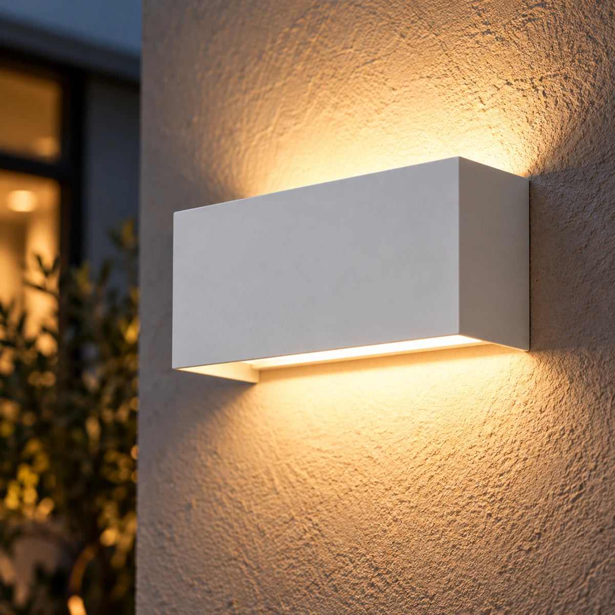 Lustre Extérieur Grand Cube Blanc - zoom