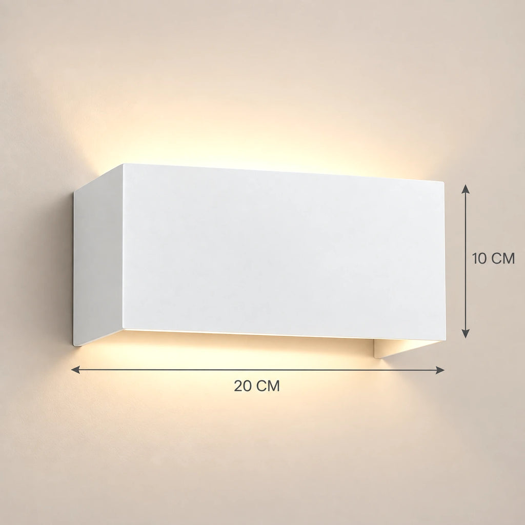 Lustre Extérieur Grand Cube Blanc - dimensions