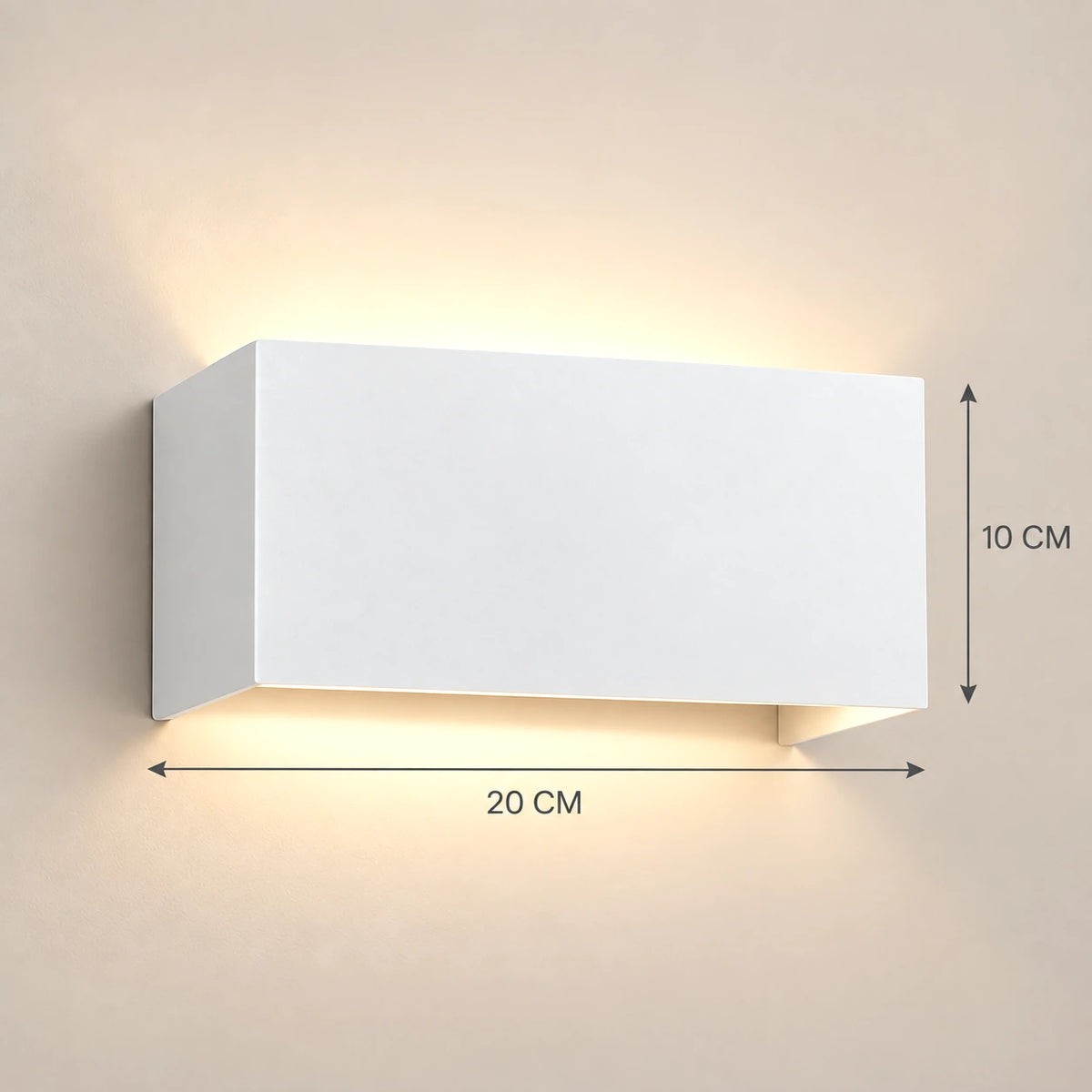Lustre Extérieur Grand Cube Blanc - dimensions