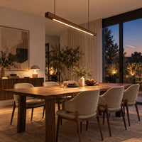 Lustre Moderne Barre Bois - ambiance