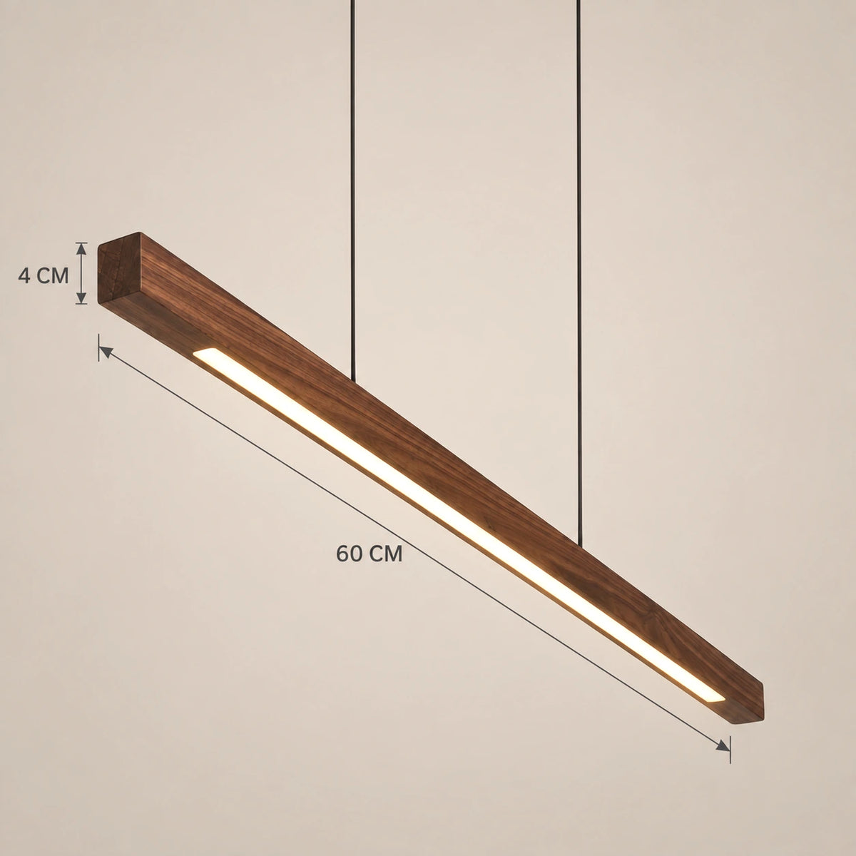 Lustre Moderne Barre Bois - dimensions