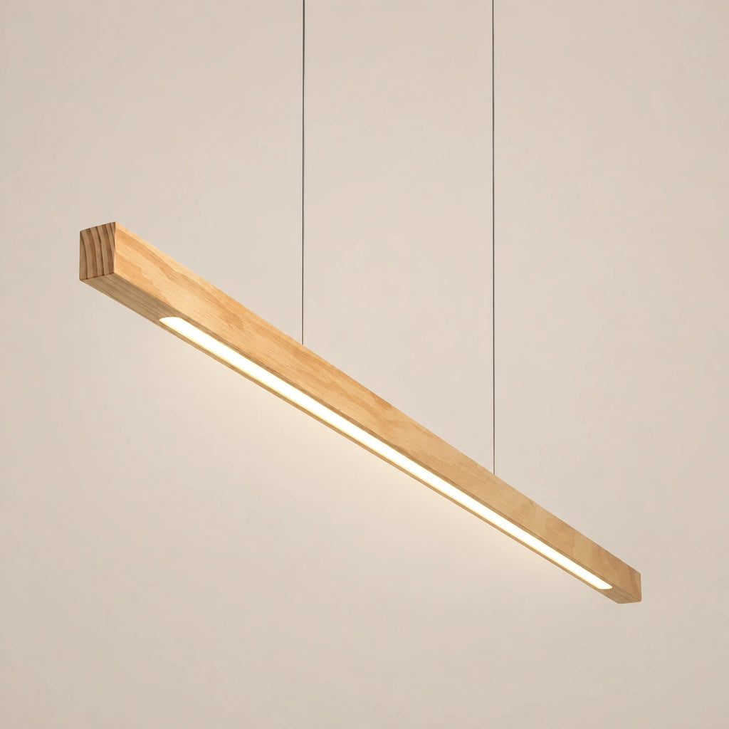 Lustre Moderne Barre Bois claire - packshot