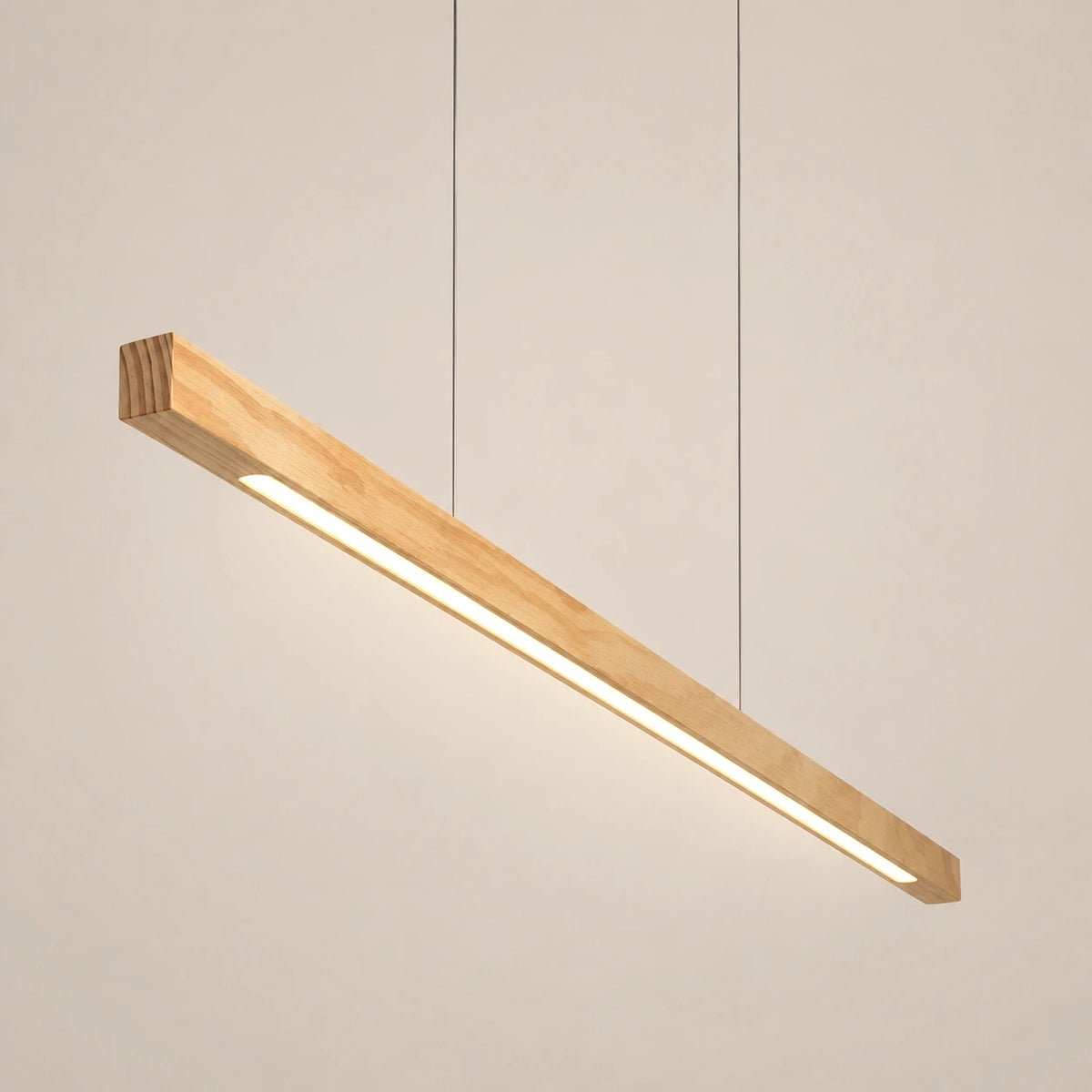 Lustre Moderne Barre Bois claire - packshot