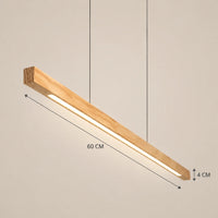 Lustre Moderne Barre Bois claire - dimensions