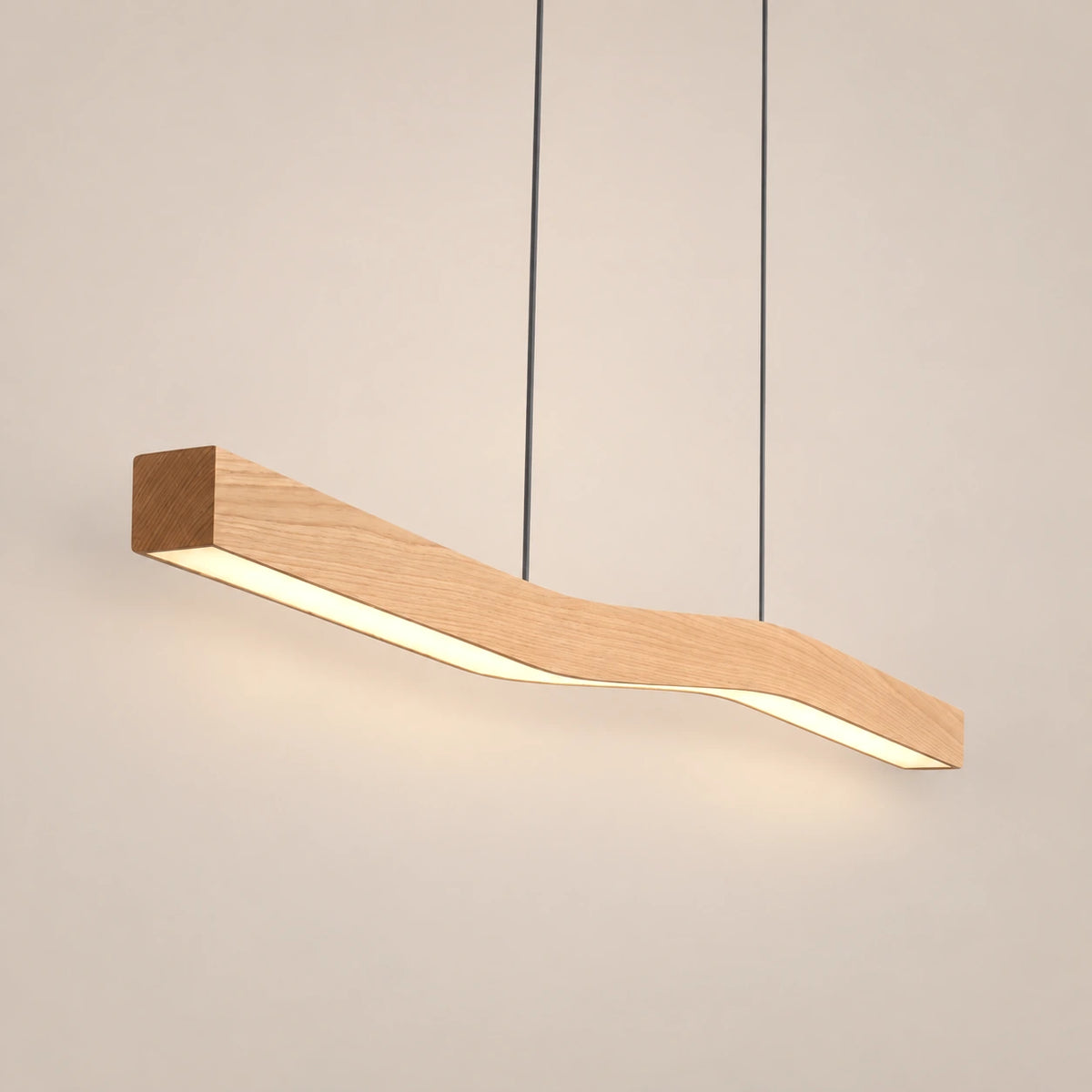 Lustre Moderne Courbe Bois claire - packshot