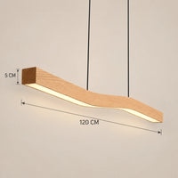 Lustre Moderne Courbe Bois claire - dimensions