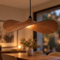 Lustre Bois Simple Feuille - zoom