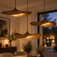 Lustre Bois 3 Feuilles - zoom