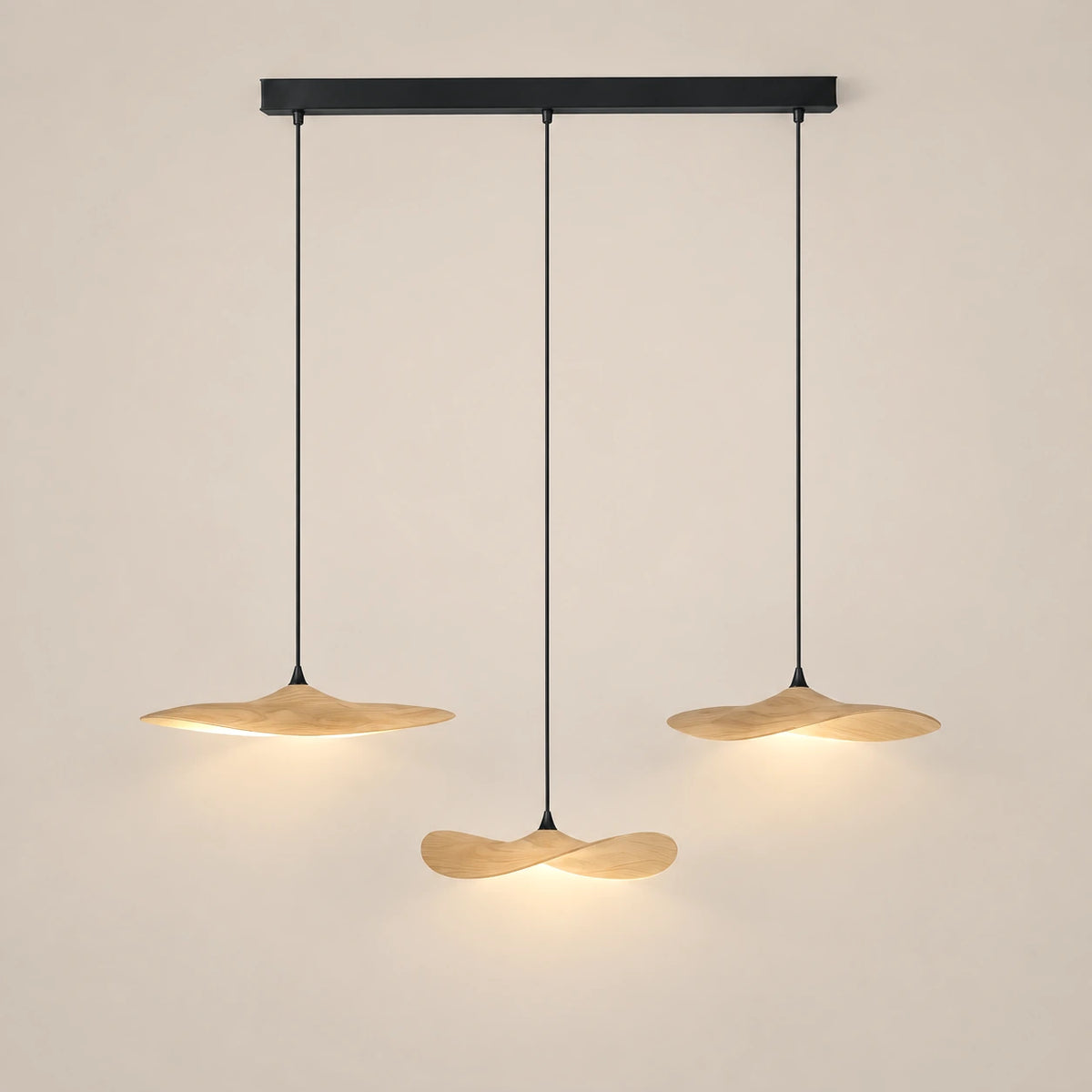 Lustre Bois 3 Feuilles claire - packshot