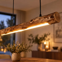Lustre Bois Baton Naturel - zoom