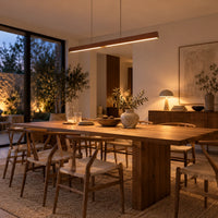 Lustre Moderne Barre Bois - ambiance
