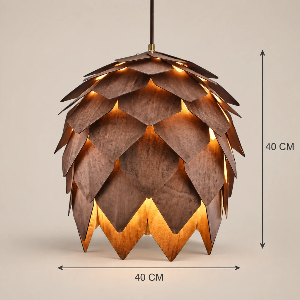Lustre Bois Pomme de Pin - dimensions