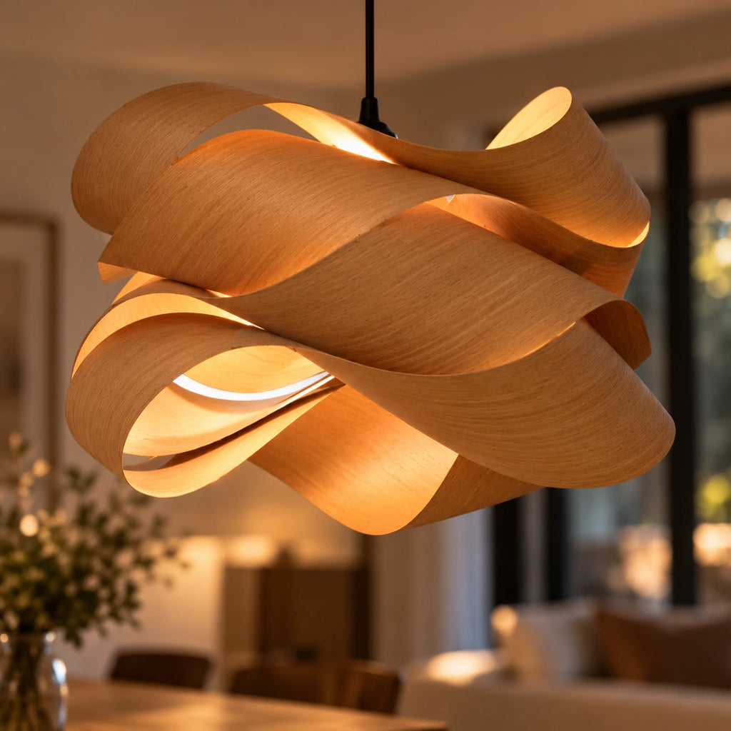 Lustre Salon Bois - zoom