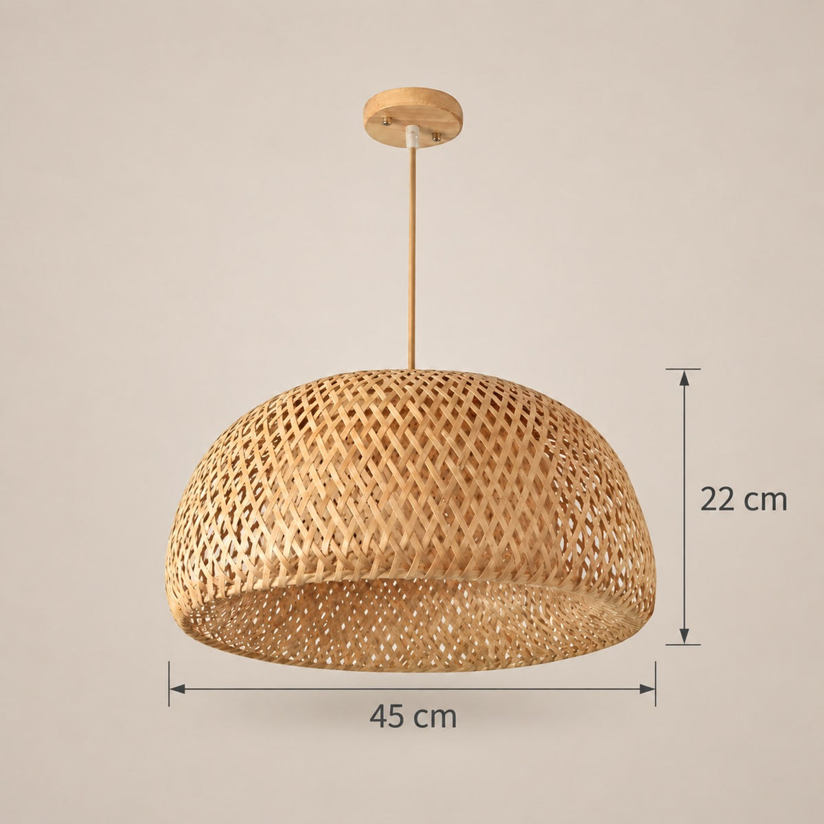 Lustre Rotin Dôme - dimensions
