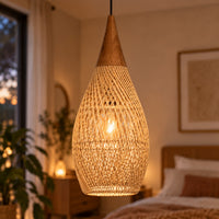 Lustre Rotin Goutte d'Eau - zoom