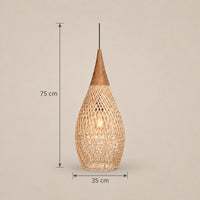 Lustre Rotin Goutte d'Eau - dimensions