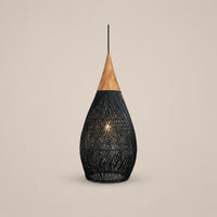 Lustre Rotin Goutte d'Eau Noir - packshot
