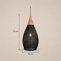 Lustre Rotin Goutte d'Eau Noir - dimensions