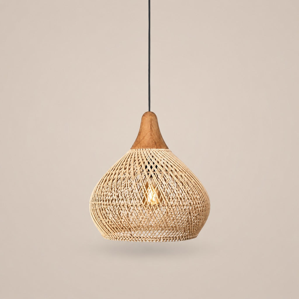 Lustre Rotin Cloche Inversée - packshot