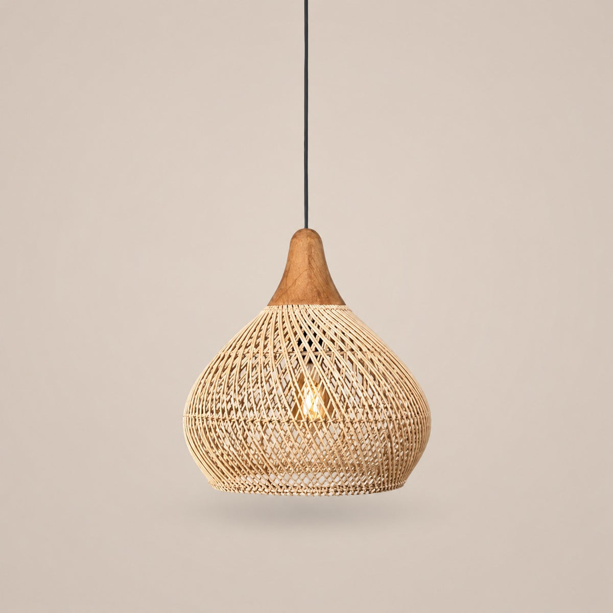 Lustre Rotin Cloche Inversée - packshot