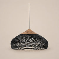Lustre Rotin Soucoupe Noir - packshot