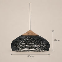 Lustre Rotin Soucoupe Noir - dimensions